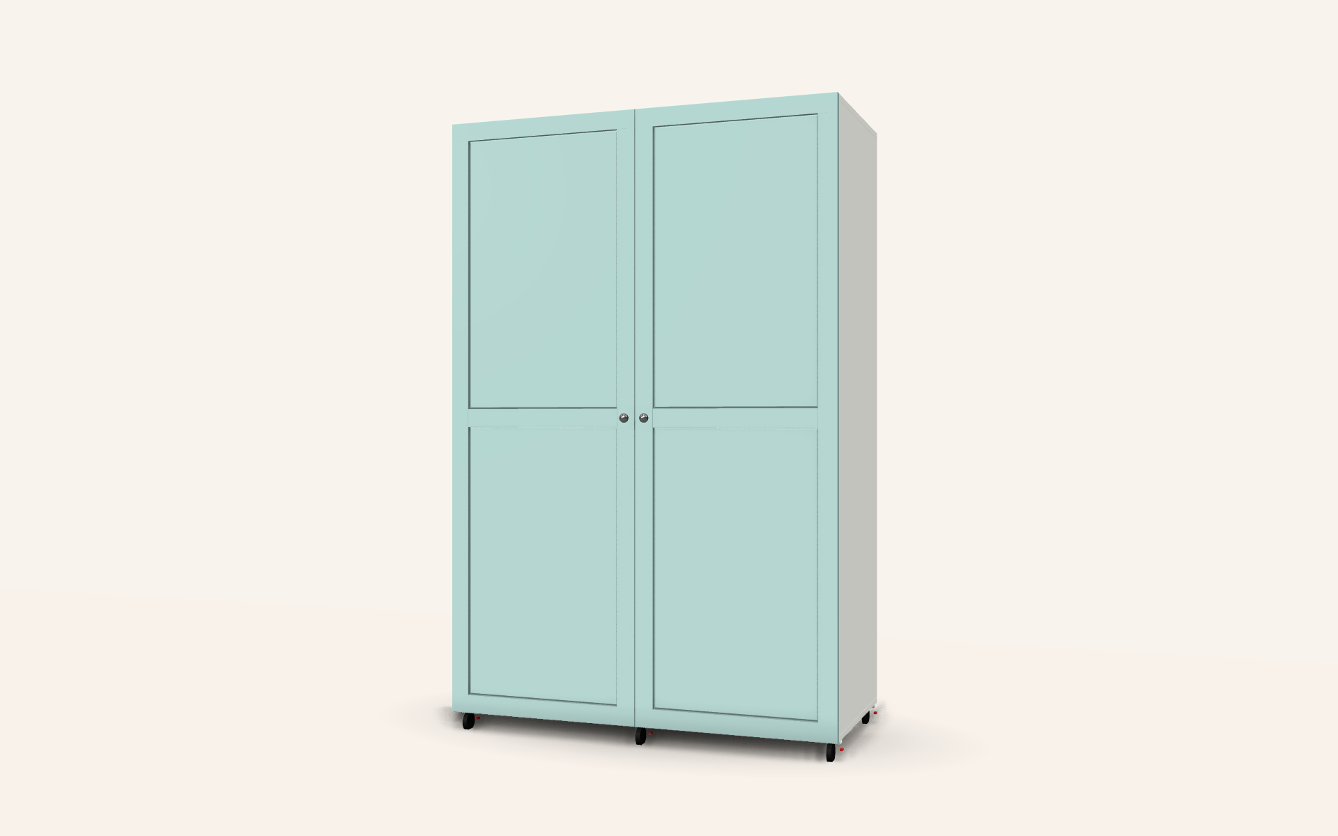 3D render of the design — doors closed (Painted wardrobe for a child’s bedroom in Camberley)